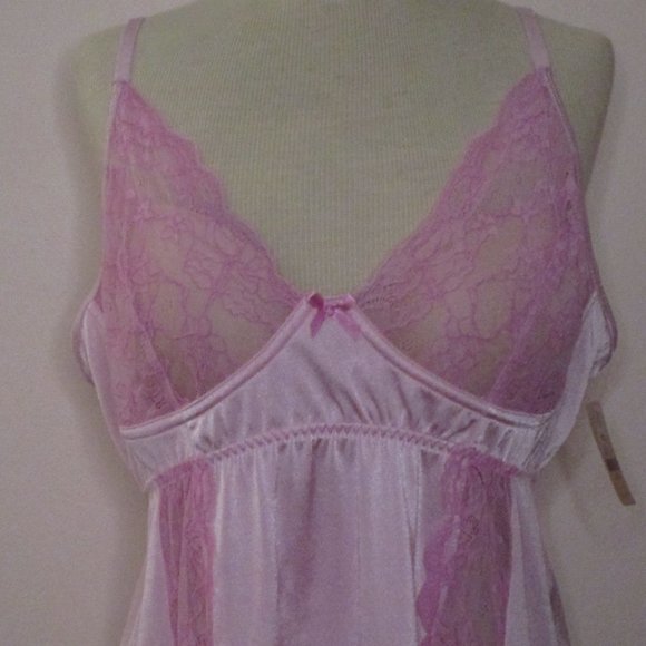 Cacique Chemise Top Light Pink Lilac 18/20 2X NWT Summer Sexy Lingerie Honeymoon - Picture 2 of 10